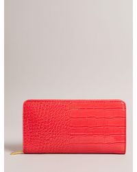 Ted Baker - Valenne Croc Effect Large Purse - Lyst