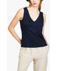 Sisley - Organic Cotton V-neck Vest Top - Lyst