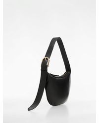 Mango - Ivory Small Leather Shoulder Bag - Lyst