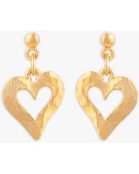 Susan Caplan - Vintage Rediscovered Collection Hammered Heart Drop Earrings - Lyst