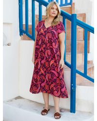 Live Unlimited - Curve Paisley Tiered Midi Dress - Lyst