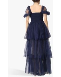 LACE & BEADS - Sydney Tulle Tiered Maxi Dress - Lyst