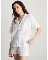 Calvin Klein - Textured Short Sleeve Pyjama Shirt - Lyst