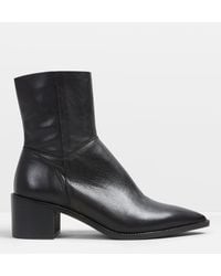 Hush - Taylah Block Heel Leather Ankle Boots - Lyst