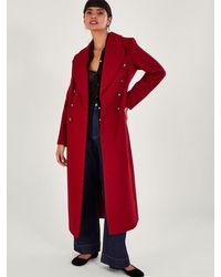 Monsoon - Daria Double-breasted Coat Red - Lyst