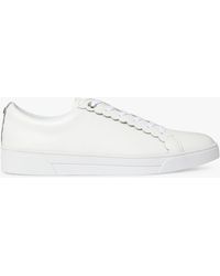 ted baker zennco croc minimal trainers in white