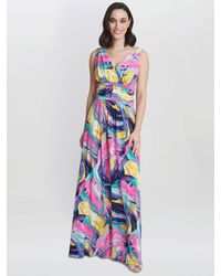 Gina Bacconi - Camille Abstract Print Jersey Maxi Dress - Lyst