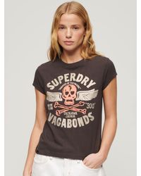 Superdry - Embellished Poster Cap Sleeve T-shirt - Lyst