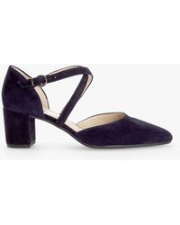 Gabor - Gisele Suede Cross Strap Court Shoes - Lyst