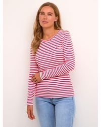 Kaffe - Liddy Stripe Long Sleeve T-shirt - Lyst