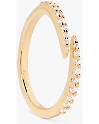 Pdpaola - Embrace Cubic Zirconia Cross Over Ring - Lyst