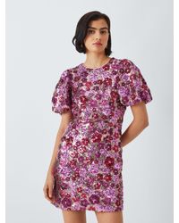 Sister Jane - Hibiscus Floral Sequin Mini Dress - Lyst