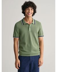 GANT - Cotton Pique Short Sleeve Polo Shirt - Lyst