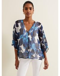 Phase Eight - Syra Floral Silk Blouse - Lyst