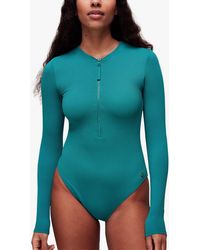 Whistles - Long Sleeve Textured Swimsuit - Lyst
