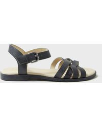 Crew - Leather Crossover Multi Strap Sandals - Lyst