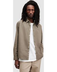 AllSaints - Tahoe Long Sleeve Cotton Shirt - Lyst