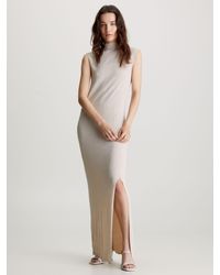 Calvin Klein - Knitted Shift Maxi Dress - Lyst