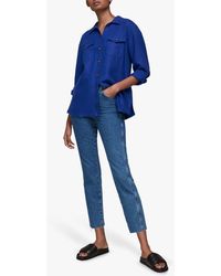 Whistles - Authentic Slim Leg Frayed Jeans - Lyst