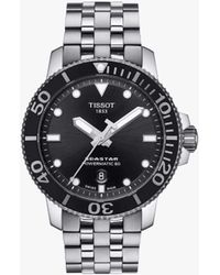 Tissot - T1204071105100 Seastar Powermatic 80 Date Bracelet Strap Watch - Lyst
