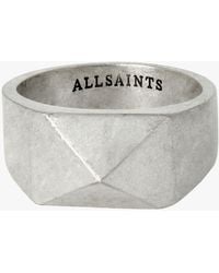 AllSaints - Pyramid Signet Ring - Lyst