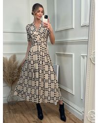 Jolie Moi - Spot Print Wrap Jersey Maxi Dress - Lyst