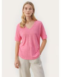 Part Two - Curlies Linen V-neck T-shirt - Lyst