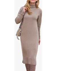 Pure Collection - Knitted Jumper Midi Dress - Lyst