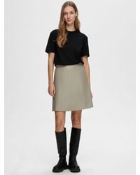 SELECTED - Leather Mini Skirt - Lyst