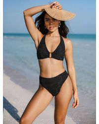 Chelsea Peers - Jacquard Shell Halterneck Bikini Top - Lyst