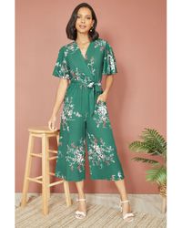 Yumi' - Mela London Mela Floral Print Culotte Jumpsuit - Lyst