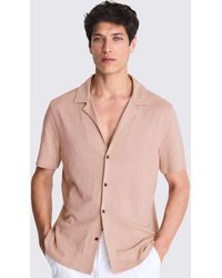 Moss - Linen Blend Knitted Cuban Collar Shirt - Lyst