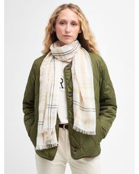 Barbour - Hope Check Linen Blend Scarf - Lyst