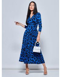 Jolie Moi - Animal Print Long Sleeve Maxi Dress - Lyst