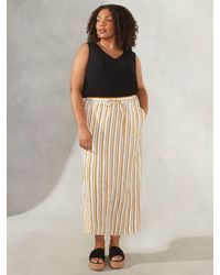 Live Unlimited - Curve Linen Blend Stripe Maxi Skirt - Lyst