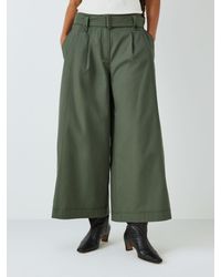 Weekend by Maxmara - Recco Cotton Canvas Wide Leg Trousers - Lyst