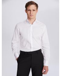 Moss - Tailored Fit Double Cuff Non-iron Twill Shirt - Lyst