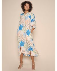 Mos Mosh - Rylee Botanical Print Midi Shirt Dress - Lyst