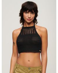 Superdry - Cropped Halter Crochet Top - Lyst