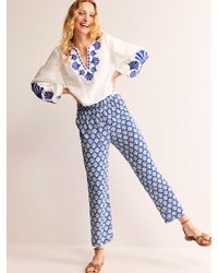 Boden - Shells Print Crinkle Tapered Trousers - Lyst