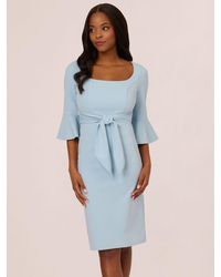 Adrianna Papell - Bell Sleeve Tie Front Midi Dress - Lyst