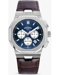 Rotary - Gs05450/05 Regent Chronograph Date Leather Strap Watch - Lyst