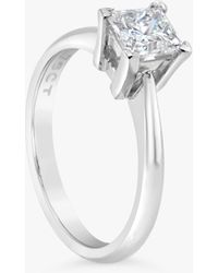 Milton & Humble Jewellery - Second Hand 18ct White Gold Princess Cut Diamond Engagement Ring - Lyst