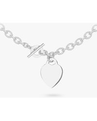 Ib&b - Personalised Sterling Silver Heart Link Necklace - Lyst