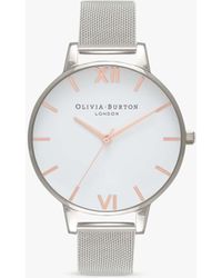 Olivia Burton - Ob16bd97 White Dial Mesh Bracelet Strap Watch - Lyst