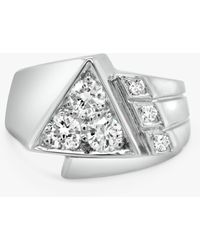 Milton & Humble Jewellery - Second Hand 18ct White Gold Diamond Cocktail Ring - Lyst