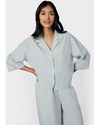 Chelsea Peers - Poplin Micro Stripe Short Sleeve Pyjama Set - Lyst