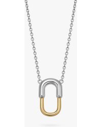 Astley Clarke - Aurora U-hoop 18ct Yellow Gold & Sterling Silver Pendant Necklace - Lyst