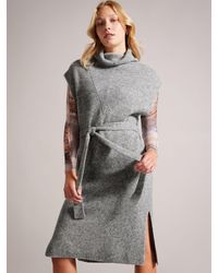 Ted Baker - Cesell Funnel Neck Rib Knit Midi Dress - Lyst