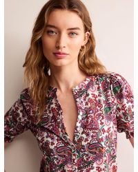 Boden - Dolly Puff Sleeve Jersey Shirt - Lyst